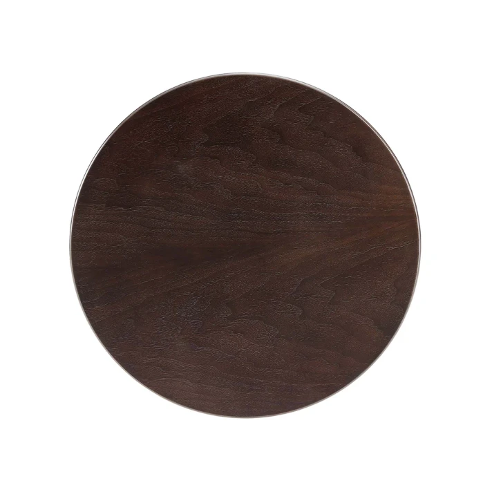 Pedestal Design 20" Black Cherry Wood Side Table