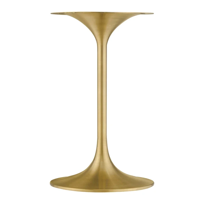 Pedestal Design 20" White Wood with Gold Base Side Table