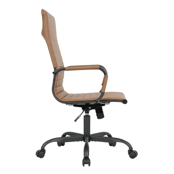 Hinkle Leather High-Back Adjustable Office Conference Chair with Armrests