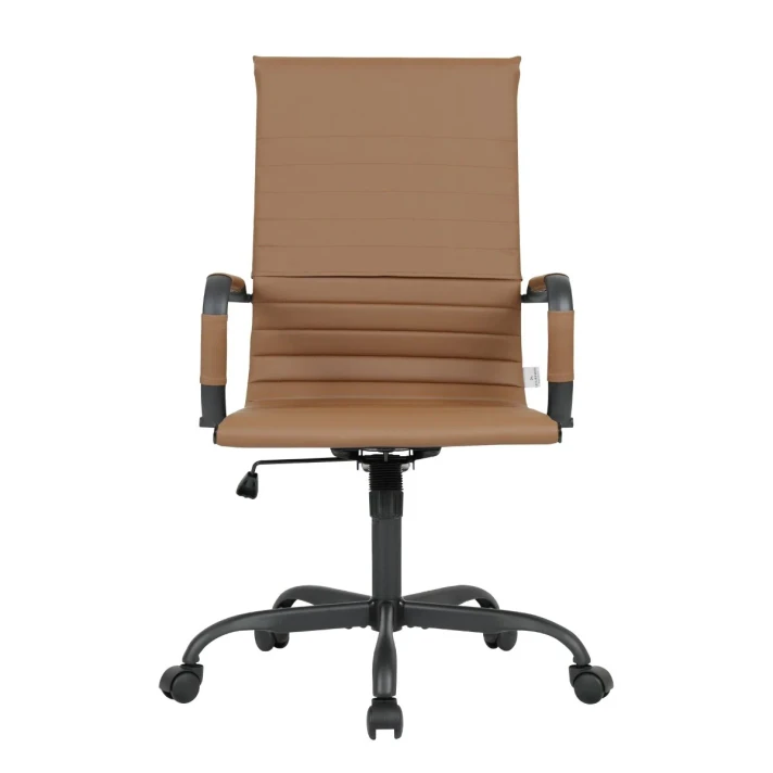 Hinkle Leather High-Back Adjustable Office Conference Chair with Armrests