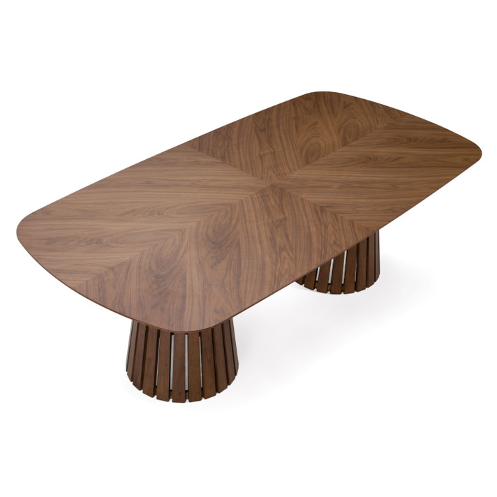 Chastain Mid-Century Modern Walnut Extendable Dining Table