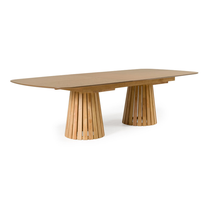 Chastain Mid-Century Modern Natural Oak Extendable Dining Table