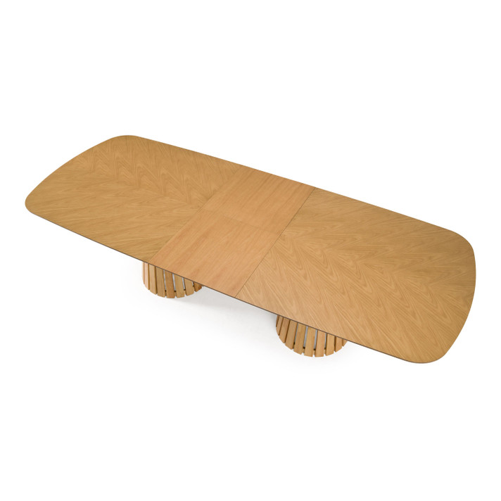 Chastain Mid-Century Modern Natural Oak Extendable Dining Table