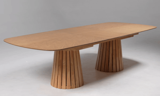 Chastain Mid-Century Modern Natural Oak Extendable Dining Table