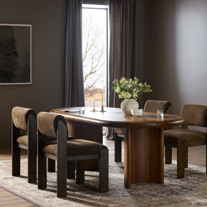 Holland Extension Dining Table, Seasoned Brown