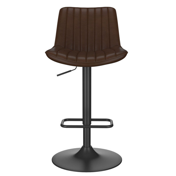 Kobe Adjustable Airlift Stool, Brown Black, Set of 2