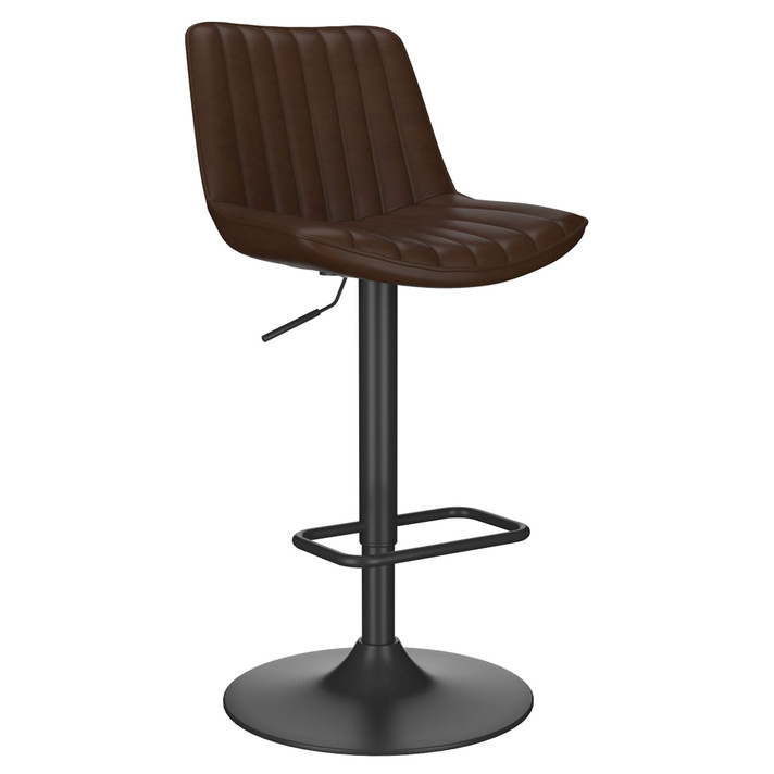 Kobe Adjustable Airlift Stool, Brown Black, Set of 2