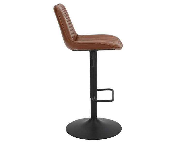 Kobe Adjustable Airlift Stool, Saddle Black, Set of 2