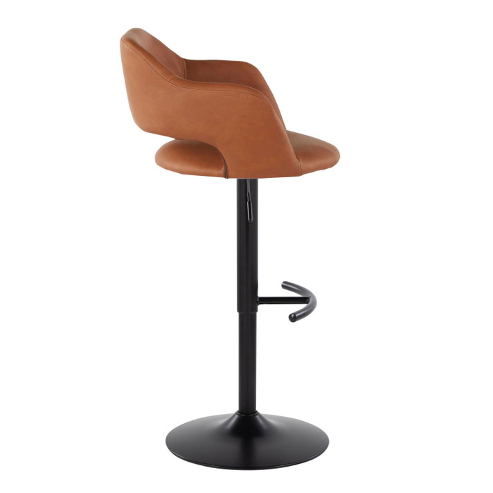 Makenzie Adjustable Barstool, Brown Black, Set of 2
