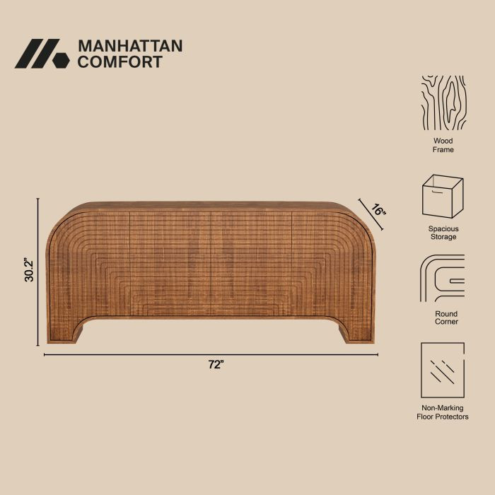 Tessa 72" Solid Wood Sideboard in Walnut