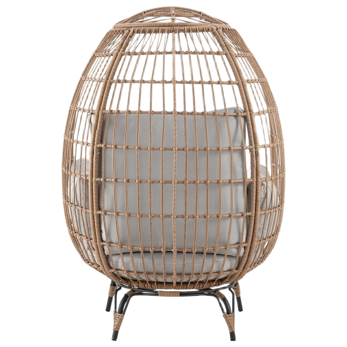 Esparza Freestanding Egg Chair, Tan and Weathered Grey