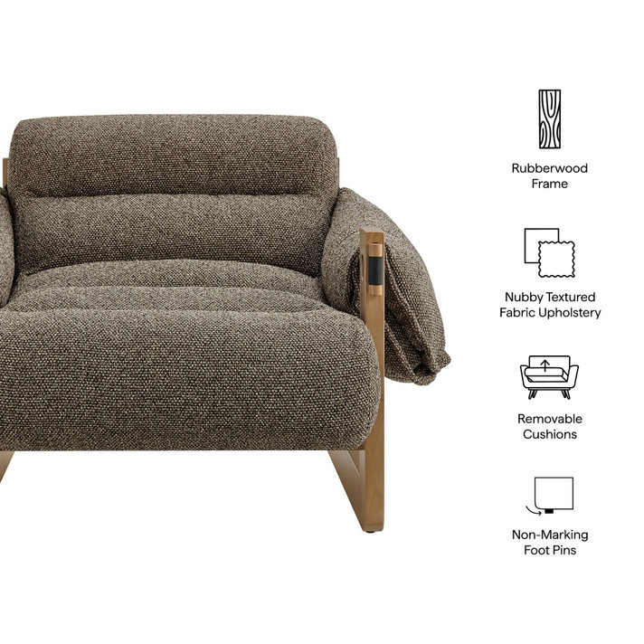 Noland Upholstered Fabric Sling Lounge Chair