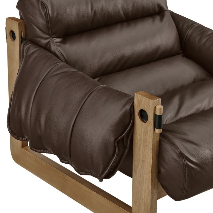 Noland Vegan Leather Sling Lounge Chair