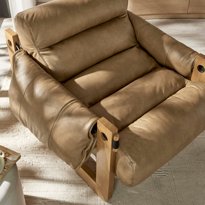 Noland Vegan Leather Sling Lounge Chair