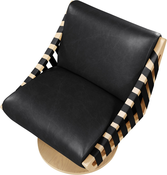 Mallory Vegan Leather Black Accent Chair