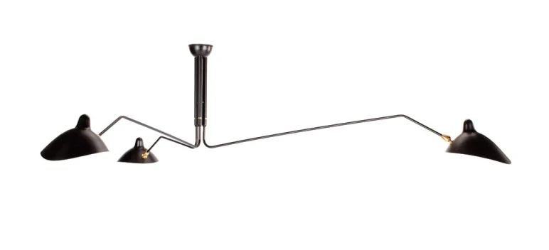 Lombardi 3 Arm Ceiling Light, Black