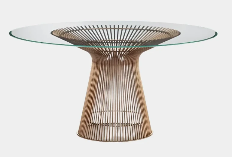 Nebula 48" Round Dining Table, Gold
