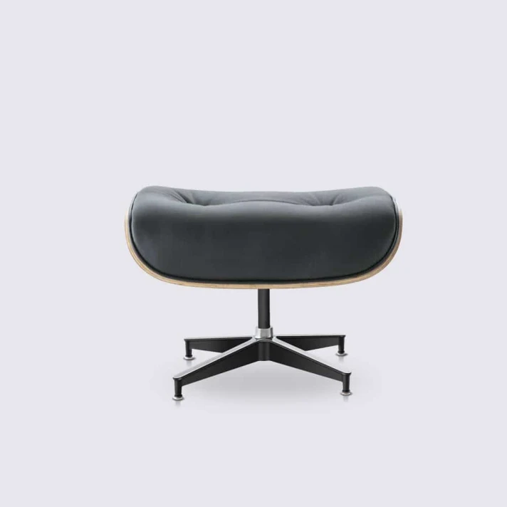 Eastland Mid-Century Top Grain Leather Swivel Lounge Chair with Ottoman, Living Room and Office, Tall Lounge Chair, Black
