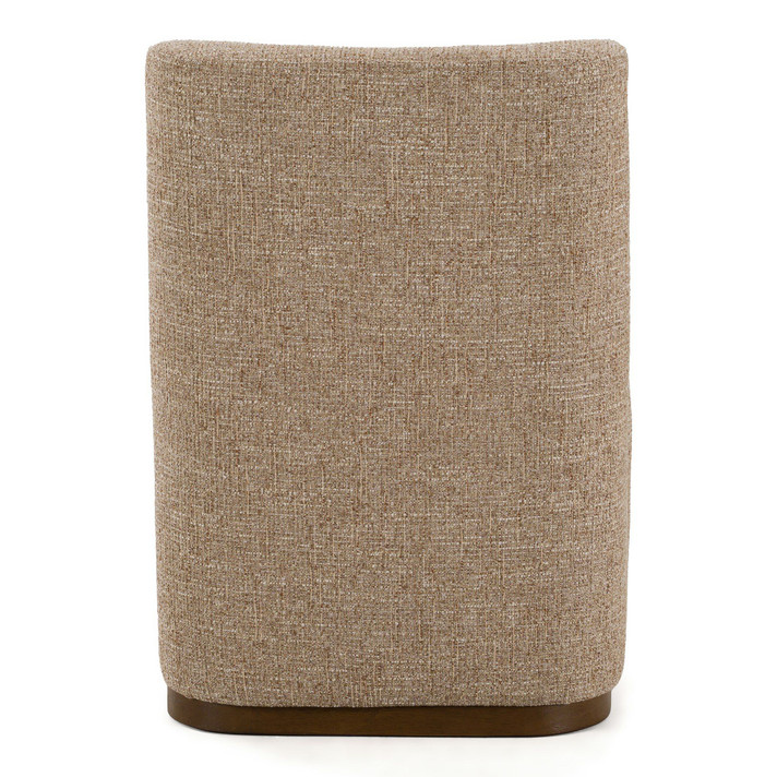 Calloway Beige Fabric + Walnut Dining Chair w/Casters, Set of 2