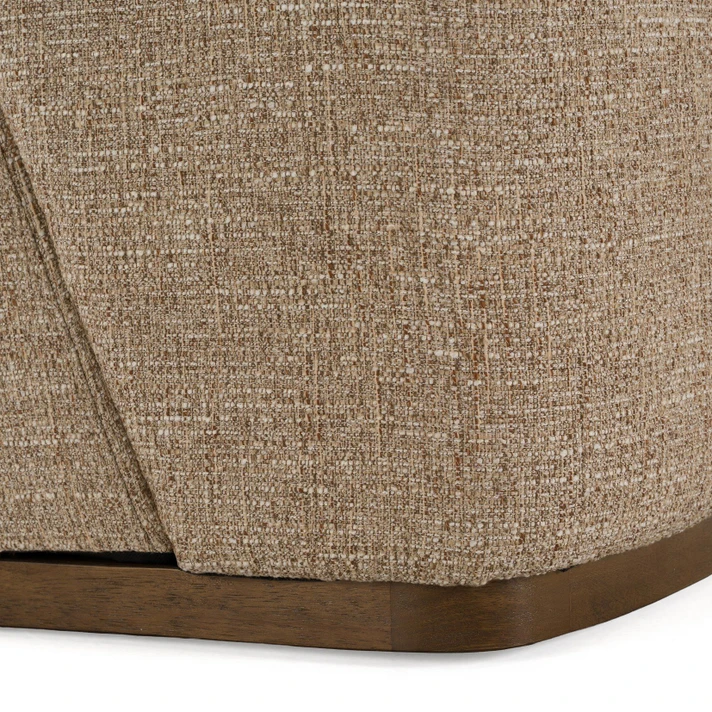 Calloway Beige Fabric + Walnut Dining Chair w/Casters, Set of 2
