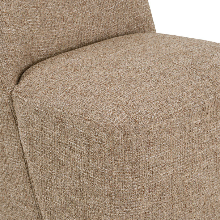 Calloway Beige Fabric + Walnut Dining Chair w/Casters, Set of 2