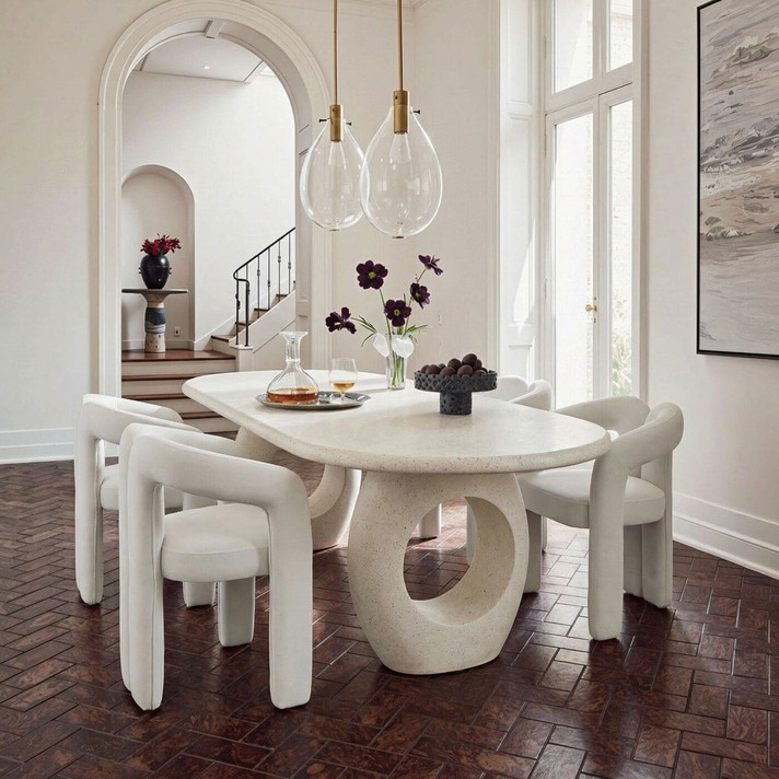 Carrina Terrazzo Concrete Oval Dining Table