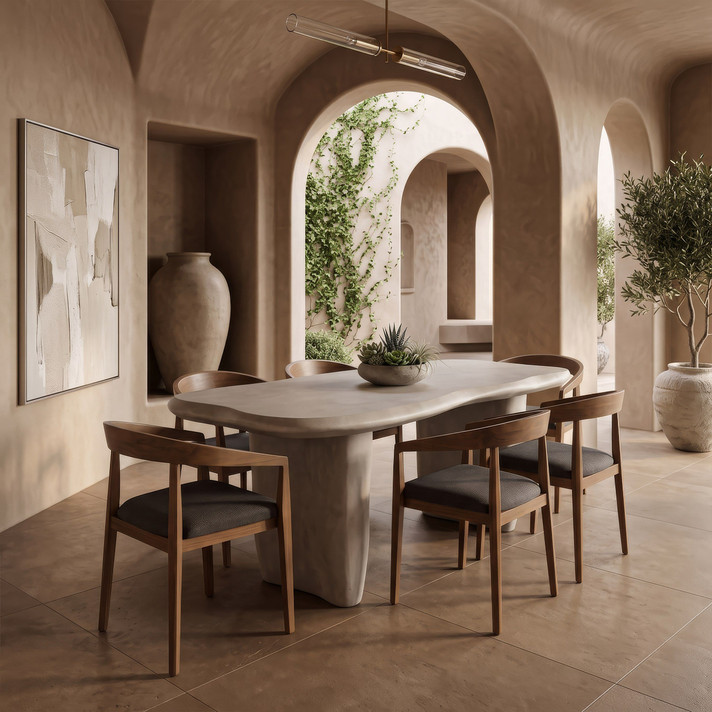 Stovall Beige Concrete Dining Table