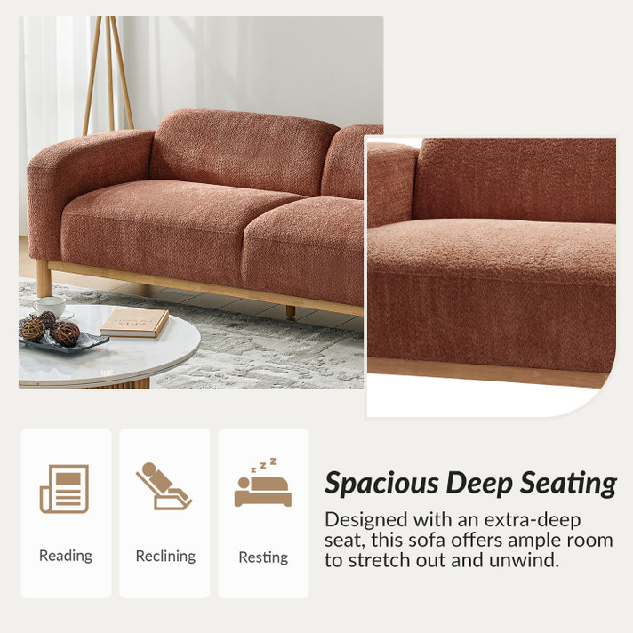 Balor Deep Seat Sofa, Rust
