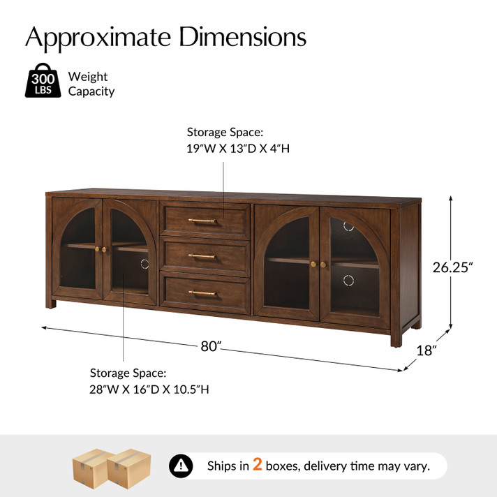 Reya  TV Stand, Walnut