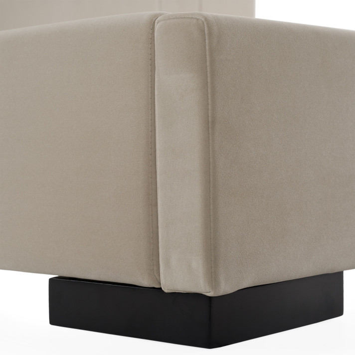 Princeton Beige Fabric Bed, Queen