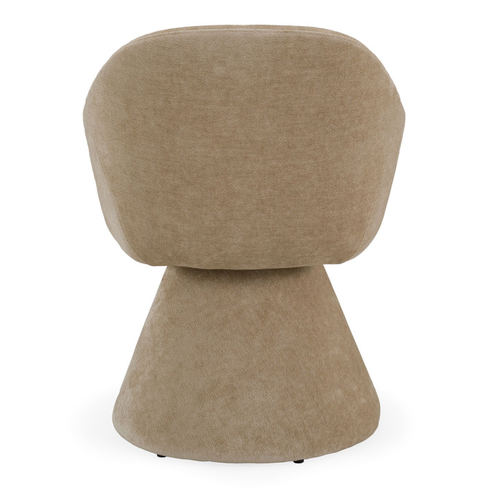 Reece Modern Swivel Beige Fabric Dining Chair