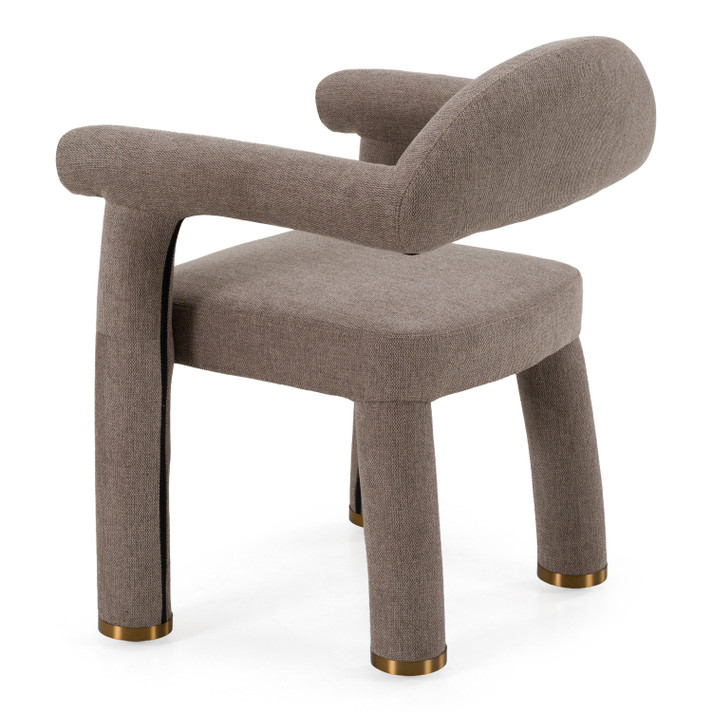 Wembley Brown Fabric + Gold Dining Chair