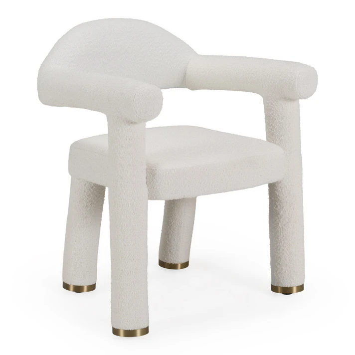 Wembley Off White Fabric + Gold Dining Chair