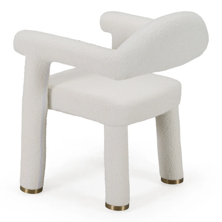 Wembley Off White Fabric + Gold Dining Chair