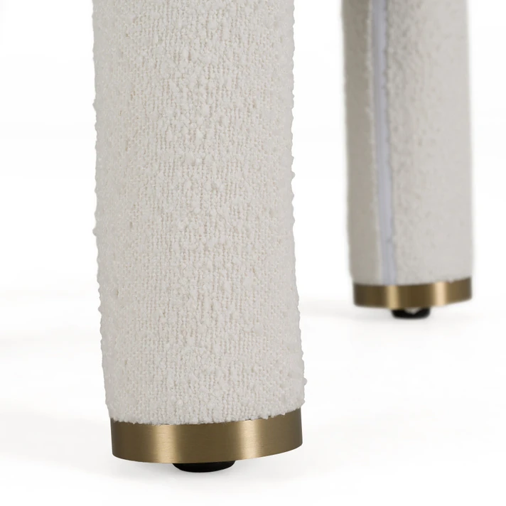 Wembley Off White Fabric + Gold Dining Chair