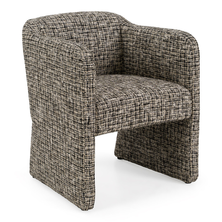 Oxford Beige + Black Fabric Dining Chair