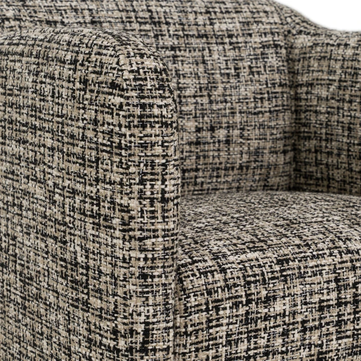 Oxford Beige + Black Fabric Dining Chair