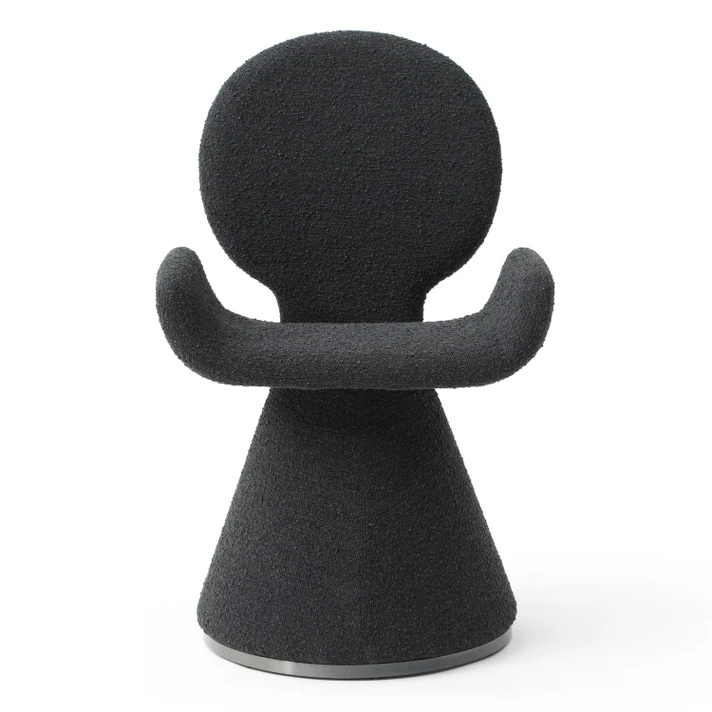 Nuvo Black Fabric + Brushed Black Dining Chair