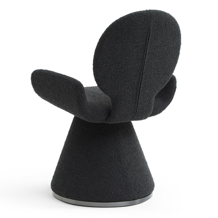 Nuvo Black Fabric + Brushed Black Dining Chair