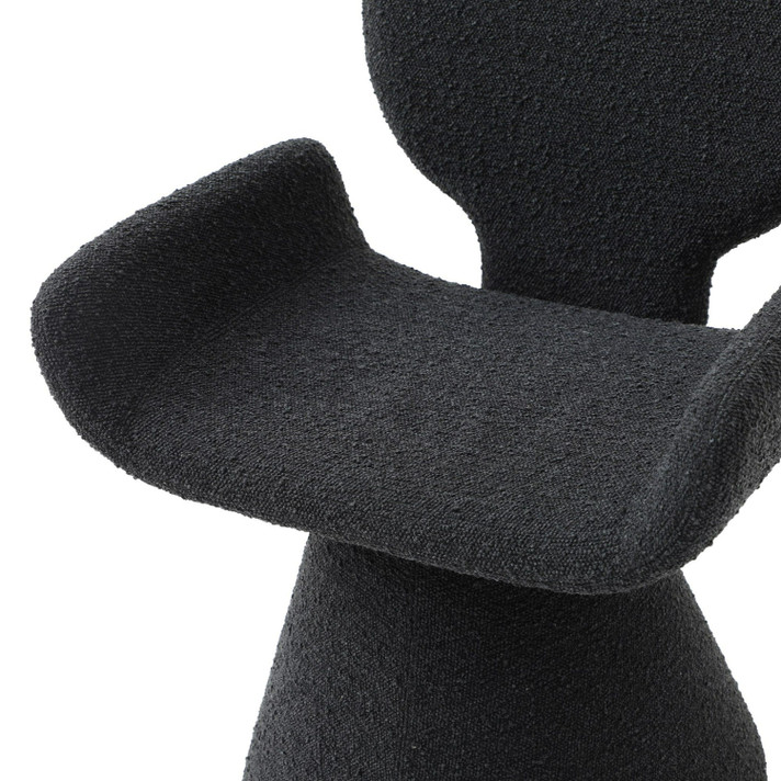 Nuvo Black Fabric + Brushed Black Dining Chair
