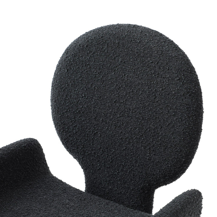Nuvo Black Fabric + Brushed Black Dining Chair