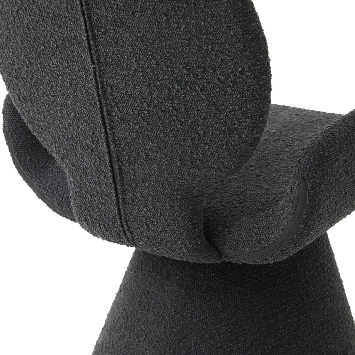 Nuvo Black Fabric + Brushed Black Dining Chair