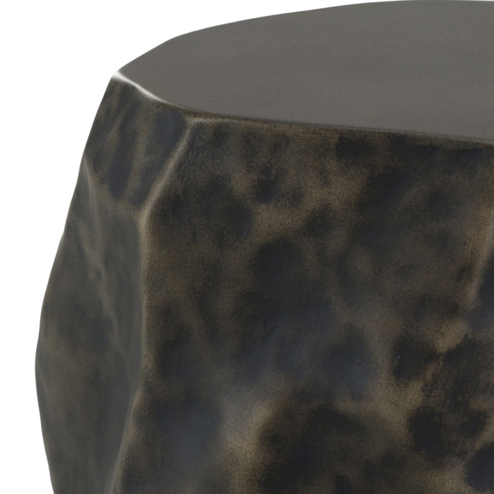 Koffi Black + Bronze Concrete End Table