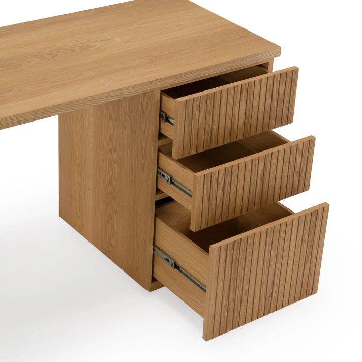 Oneal Fluted Natural Ash Desk