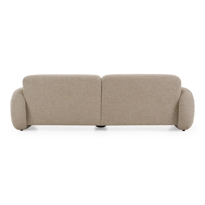 Odessa Beige Fabric + White Burl Sofa
