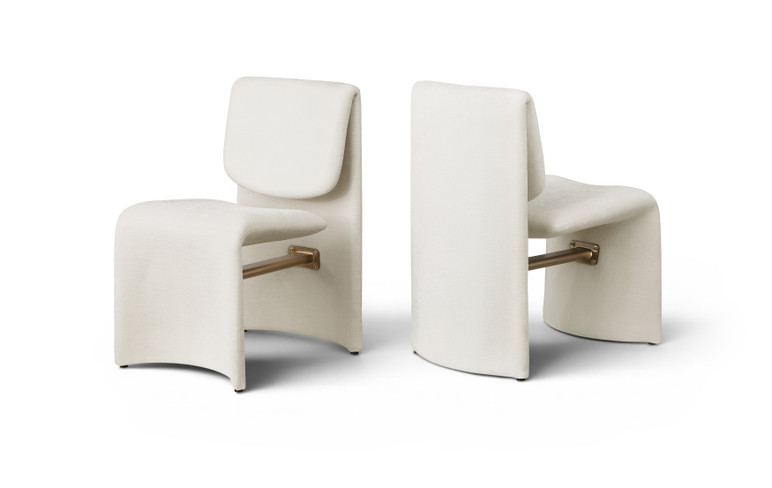 Oblique Fabric Upholstered Dining Chair, Set of 2