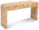 Crescent Burl Wood Console Table