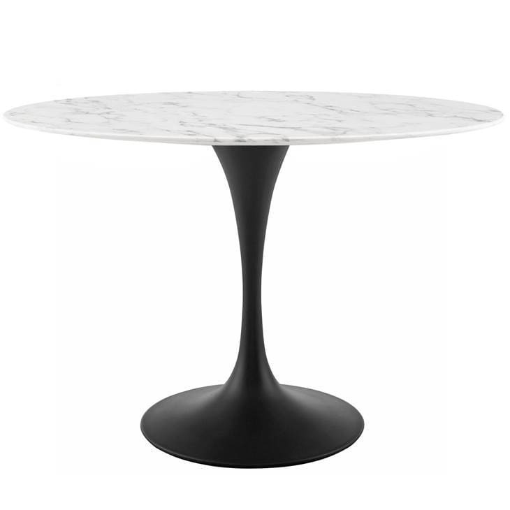 Pedestal Design 48 Round Marble Dining Table