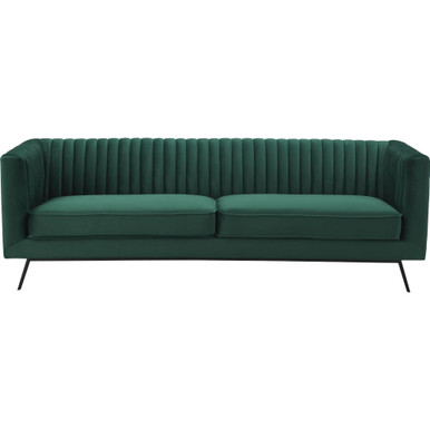 Vanderbilt Sofa in Channel Tufted Hunter Green Velvet