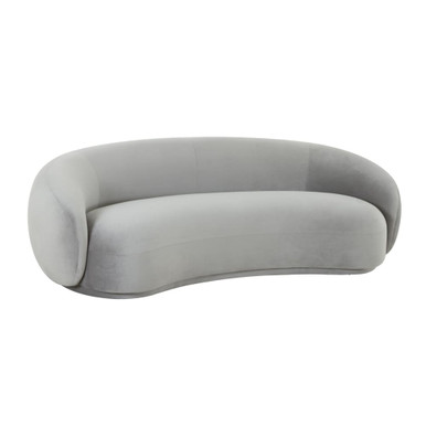 Kendra Light Grey Velvet Sofa - Designdistrict